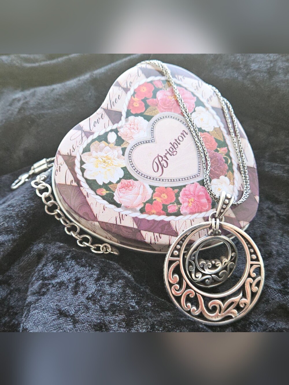 Brighton Mission Double Strand Pierced Necklace With Brighton Heart-shaped Box